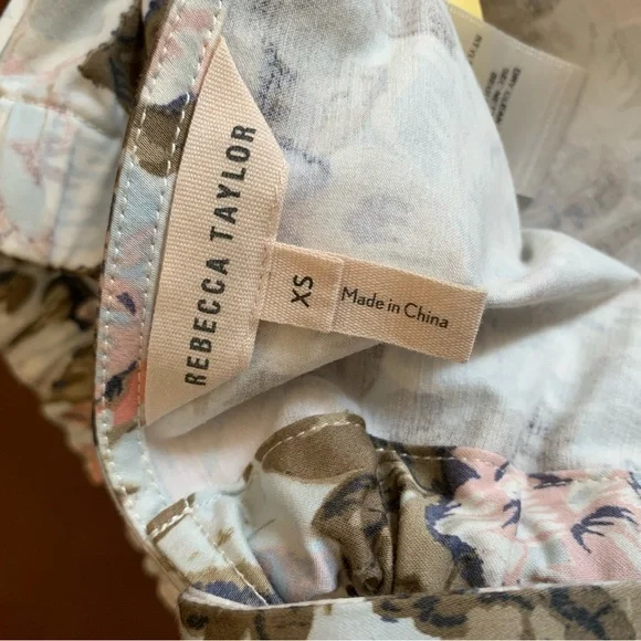 NWOT - Rebecca Taylor Penelope Floral Sleeveless Crop Top, Multicolor - Picture 8 of 8